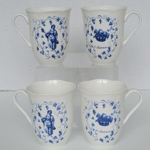 Vintage Lenox Les Saisons Autumn Porcelain Mugs Set of 4